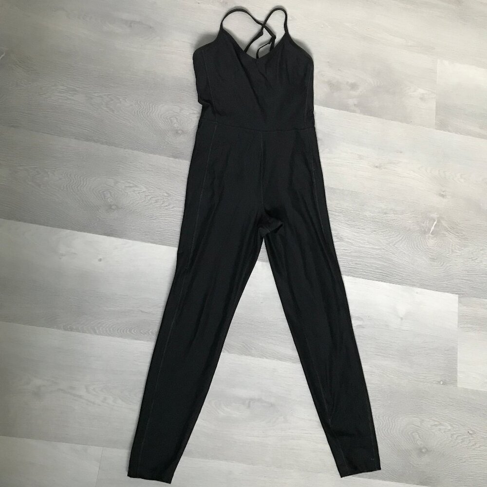 OLD NAVY UNITARD BLACK SCOOP NECK CLOUD PLUS JUMPSUIT WOMENS SMALL